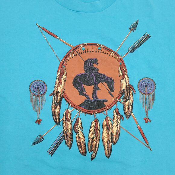 Vintage Native-American Shirt L/XL 23x27 End-Of-Trail - Picture 4 of 12
